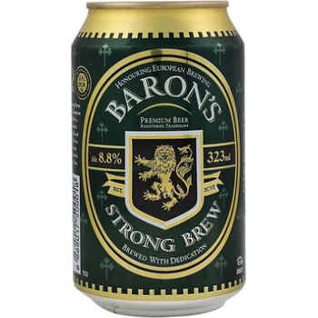 Baron's Strong Brew Lager Beer Can 323ml