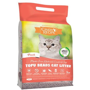 Cindy's Recipe Tofu Beads Cat Litter Peach Flavor 7Ltr