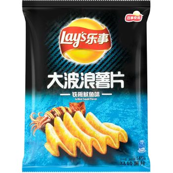 Lay's Wavy Potato Chips - Grilled Squid Flavour