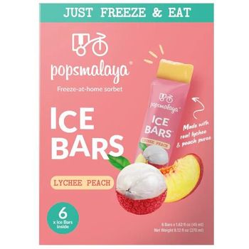 Popsmalaya Ice Bars Lychee Peach