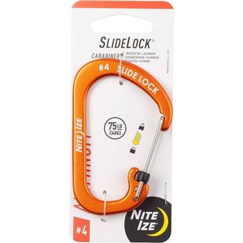 Nite Ize Slidelock Carabiner Aluminum Size 4 Orange