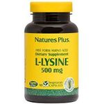 NaturesPlus L-Lysine 500mg Amino Acid Supplement Commonly Used for Cold Sores Promotes Gut Health May Provide Anxiety Relief 90 Vegetarian Capsules 90 Servings