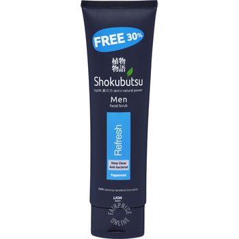Shokubutsu Men Facial Scrub Refresh 130g