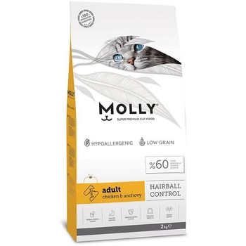 Molly Hairball Low Grain Chicken Adult Cat Food 2kg
