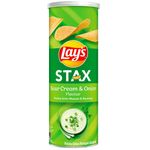 Lay's Stax Sour Cream dan Kerepek Kentang Bawang 135g