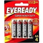 Eveready Zinc Batteries Super Heavy Duty AA Pack Of 4