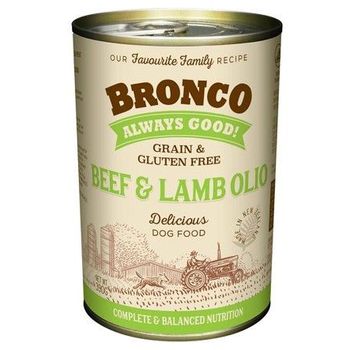 Bronco Dog Canned Food Beef & Lamb Olio 390g