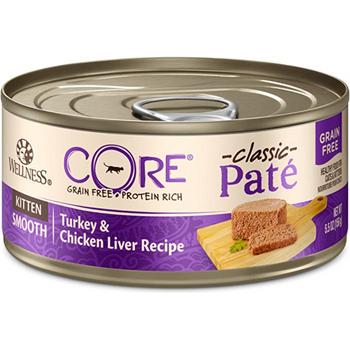 Wellness Core Natural Grain Wet Canned Cat Food Kitten Turkey & Chicken Liver 5.5-ounce Can