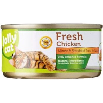 Jolly Cat Canned Food Fresh Minced Chicken & Shredded Tuna 80g
