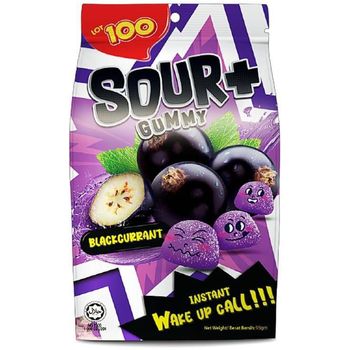 LOT 100 SOUR+ GUMMY BLACKCURRANT 95G