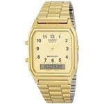 Casio Men's Aq-230ga-9d Gold Analog & Digital With Index Watch