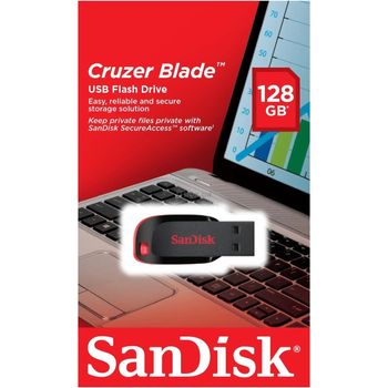 SanDisk Memory Card 128GB Cruzer Blade USB 2.0