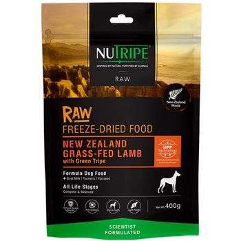 Nutripe Dog Raw Freeze Dried NZ Grass-Fed Lamb with Lamb Green Tripe 400g