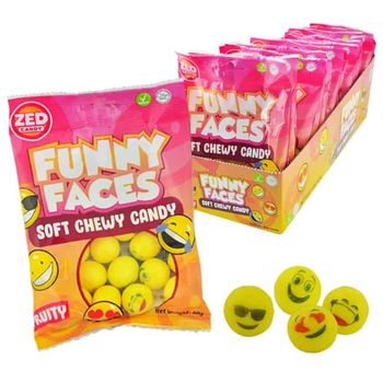 Zed Soft Chewy Candy Funny Face 90g