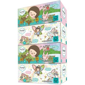 Pursoft Facial Tissue Box Fantasy 3ply