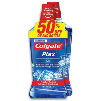 Colgate Plax Mouthwash Ice 2pcs 750ml
