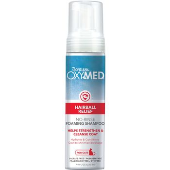 Tropiclean Oxymed Hairball Relief For Cats No Rinse Foaming Shampoo 220ml