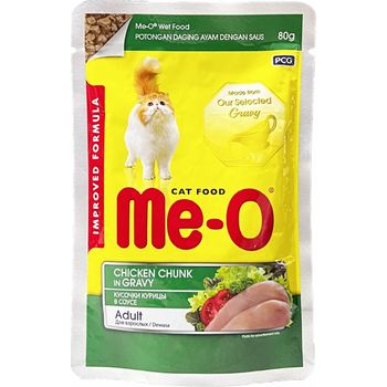 Me-O Pouch Adult Chicken Chunk In Gravy 80g