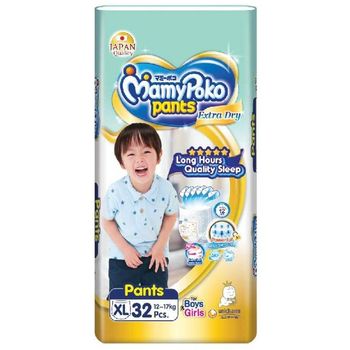 MAMY POKO XL PANTS PREMIUM EXTRA DRY DIAPERS 12-17KG, 32PCS