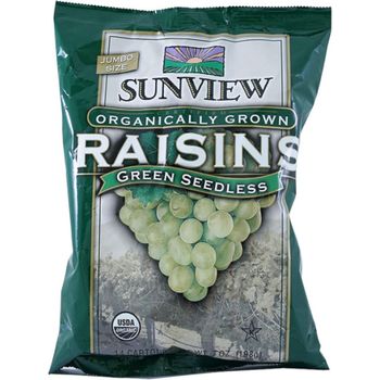 Sunview Organic Raisins Green Sharepack 198g