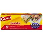 Glad Sandwich Zipper Bags 50 Count pack Of 12