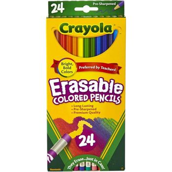 Crayola Erasable Colored Pencils 24 Count 3.3mm