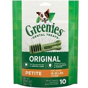 Greenies Original Petite Natural Dental Care Dog Treats 6oz Pack 10 Treats