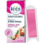 Veet Professional Waxing Strips Kit - For Normal Skin, 8 pcs