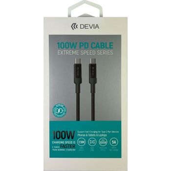 Devia USB-C 100W PD Fast Charging Cable 1.5m - Black