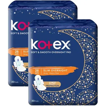 Kotex Soft And Smooth Overnight Sanitary Pad 2×18 Sachets