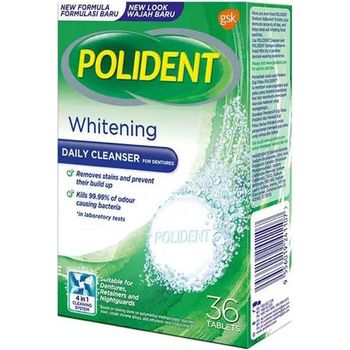 Polident Denture Cleanser Overnight Whitening 36 Tablets