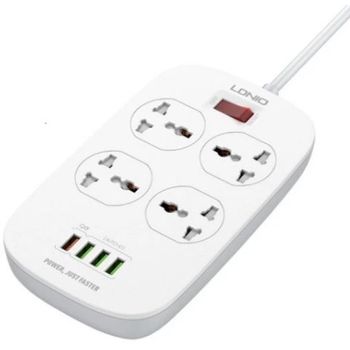 Ldnio SC4407 Defender Series Smart Extension 4 USB Port Power Strip Adapter