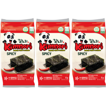 Kimnori Korean Crispy Seaweed Spicy 3pcs 12g