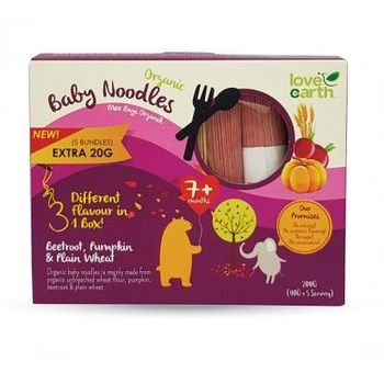 Love Earth Organic Baby Noodles Beetroot Pumpkin Plain 180g
