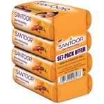 Santoor Skin Moisturizing Sandal And Turmeric Bathing Soap 4pcs 125g