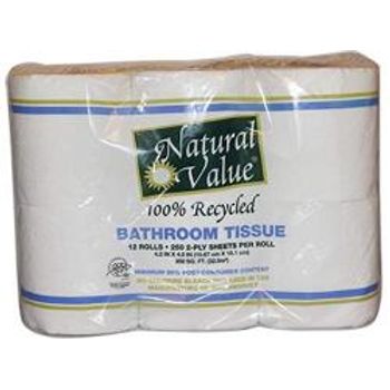 Natural Value Recycled Bath Tissue 2-ply 12 Rolls