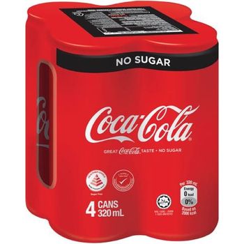 Coca Cola Zero Sugar Can 4pcs 320ml