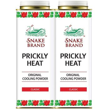 Snake Brand Prickly Heat Original Cooling Powder Classic Pack of 2 280g