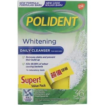 Polident Denture Overnight Whitening Cleanser 36pcs