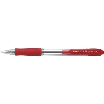 Pilot Writing Ballpoint Pen Pilot Super Grip Retractable Tip Fine Red