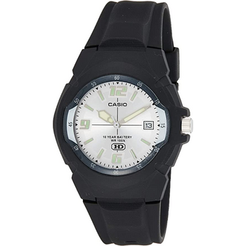 Casio Men's Mw600f-7av Black Resin Quartz Watch With Silver Dial