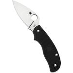 Spyderco Urban Leaf Non-locking Folding Knife With 261" N690co Steel Blade And Black Lightweight Frn Handle Plainedge C127pbk