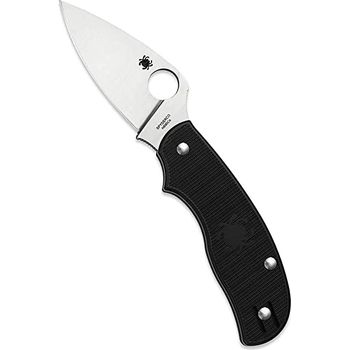 Spyderco Urban Leaf Non-locking Folding Knife With 261" N690co Steel Blade And Black Lightweight Frn Handle Plainedge C127pbk