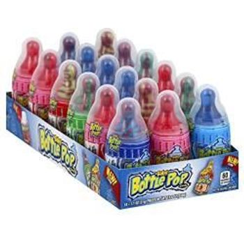 Topps Baby Bottle Pop Original Candy Lollipops With Dipping Powder Assorted Flavors 1.1oz