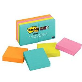 3M Post-it Super Sticky Notes 622-8SSMIA 8 Pads/Pack Miami Collection
