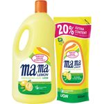 Mama Lemon Dishwashing Liquid Refill Natural Lemon 2L Plus 600ml