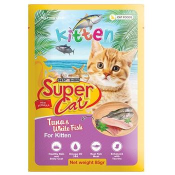 Super Cat Pouch Kitten Tuna And White Fish 85g