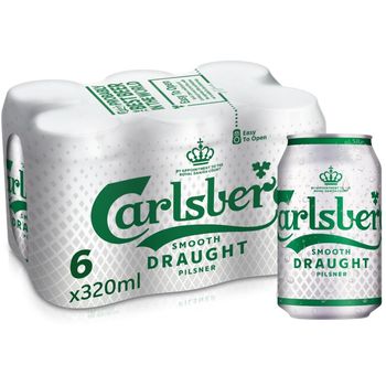 Carlsberg Smooth Draught Beer Can 6pcs 320ml