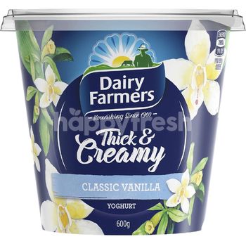 Diary Farmers Thick Creamy Classic Vanilla Flavoured Yoghurt 600g