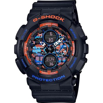Casio G Shock Black And Orange Watch Ga-140ct-1adr